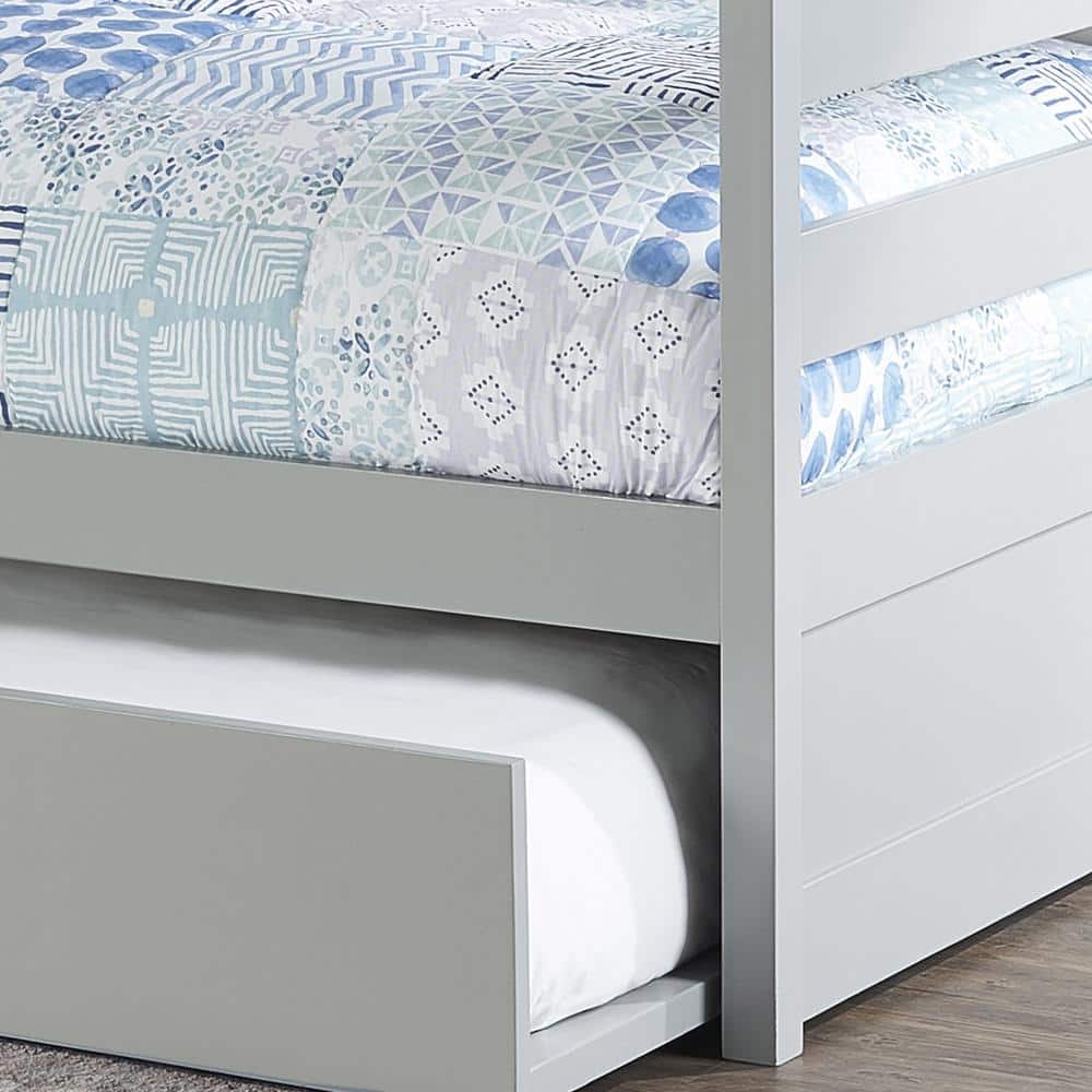 Gray Twin Pine Wood Daybed with Trundle and Slats