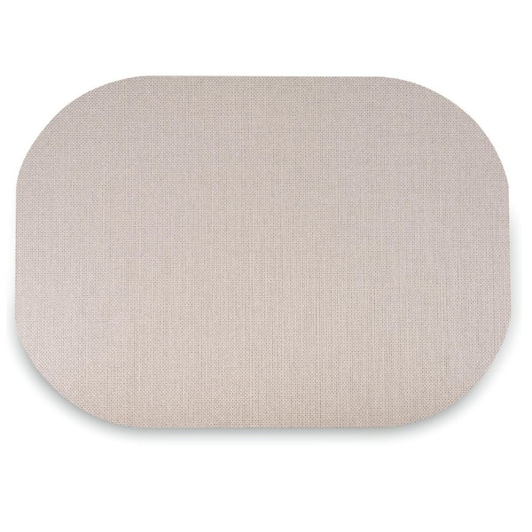 DASCO Easy Care Shell/Oval 17 in. x 12 in. Opal Vinyl Placemats (Set of 6)