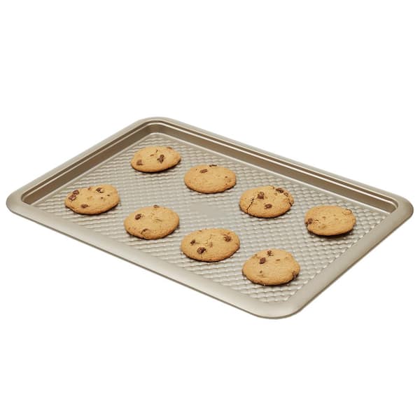 Home Basics Aurelia Non-Stick 13 in. x 18.25 in. Carbon Steel Cookie Sheet,  Gold HDC92309 - The Home Depot