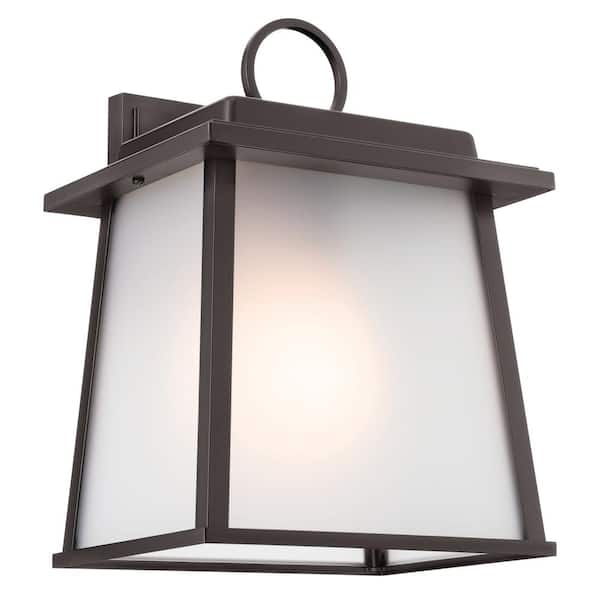 KICHLER Noward 12.25 in. 1-Light Olde Bronze Outdoor Hardwired Wall Lantern Sconce with No Bulbs Included (1-Pack)