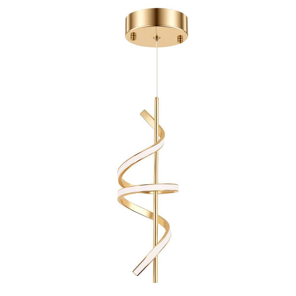 1-Light Gold Spiral LED Island Pendant Light 6000K, Adjustable Height Modern Hanging Light for Dining Room Bedroom price history on PriceWatchPro