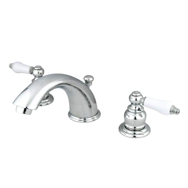 Kingston Brass Magellan 8 in. Widespread 2-Handle Bathroom Faucets with Plastic Pop-Up in Polished Chrome