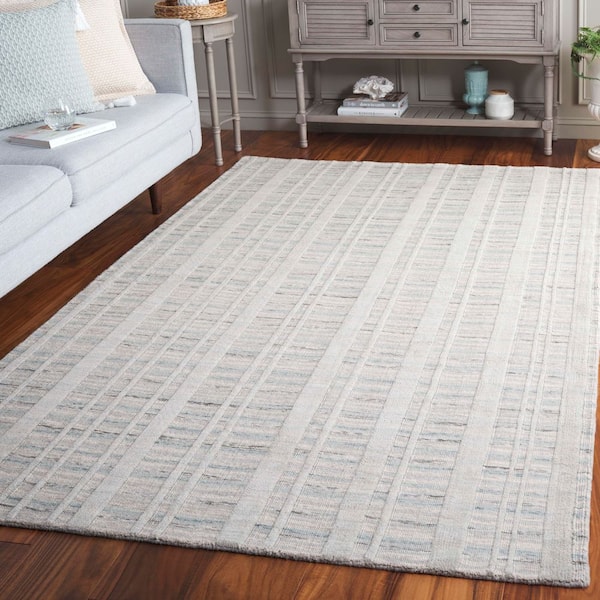 Fifth Avenue 6 ft. x 9 ft. Teal Scandinavian Striped Area Rug