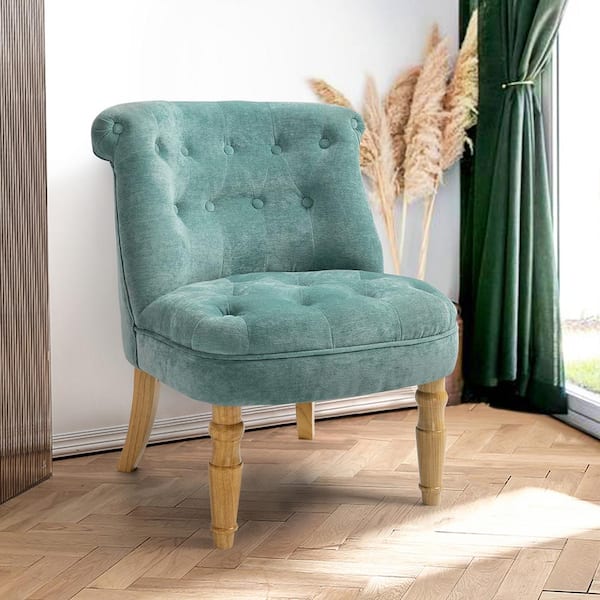 amargo Endurecer sabiduría Homy Casa Kostic Blue Fabric Tufted Upholstered Accent Chair KOSTIC LIGHT  BLUE OAK LEG - The Home Depot