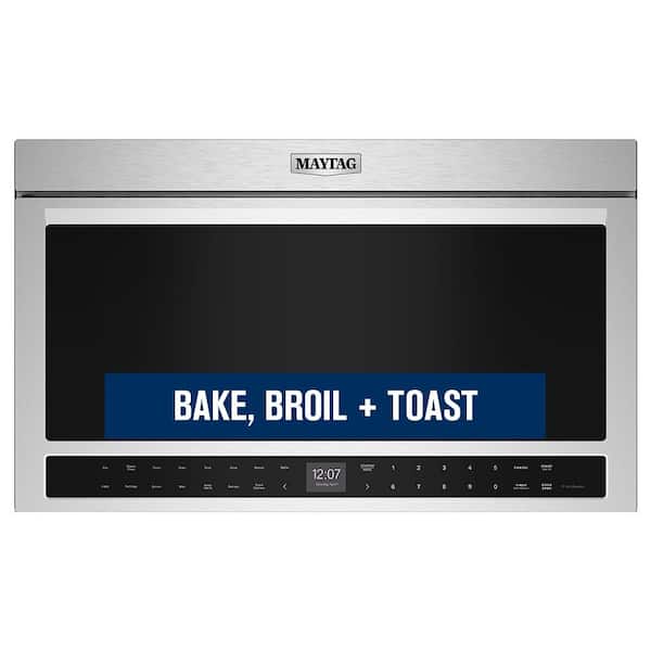 Maytag 30 in. 1.1 Cu. ft. Over-the-Range Flush Built-In Microwave -Toaster Oven Combo in Fingerprint Resistant Stainless Steel