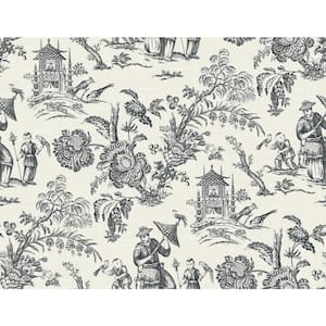 Poppy Seed Colette Chinoiserie Paper Unpasted Nonwoven Wallpaper Roll 60.75 sq. ft.