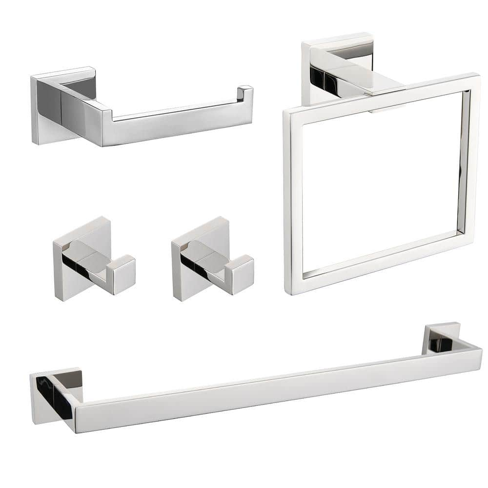 Modern Overhang Bath Hardware - Chrome, Bathroom Hardware