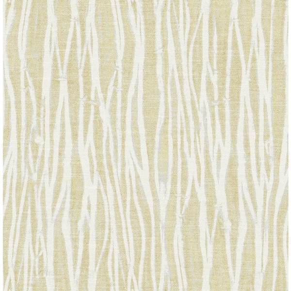 SCOTT LIVING Nazar Yellow Stripe Strippable Non Woven Wallpaper