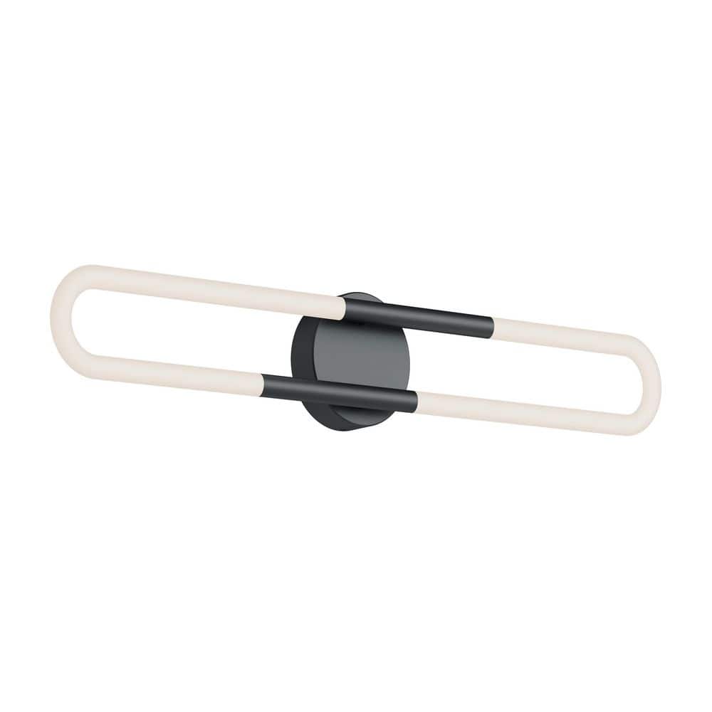 Adel 24 in. 1-Light Black Integrated LED Vanity Light with White Acrylic Shade price history on PriceWatchPro