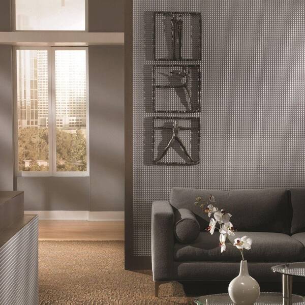 Fasade Square 96 in. x 48 in. Decorative Wall Panel in Argent Bronze