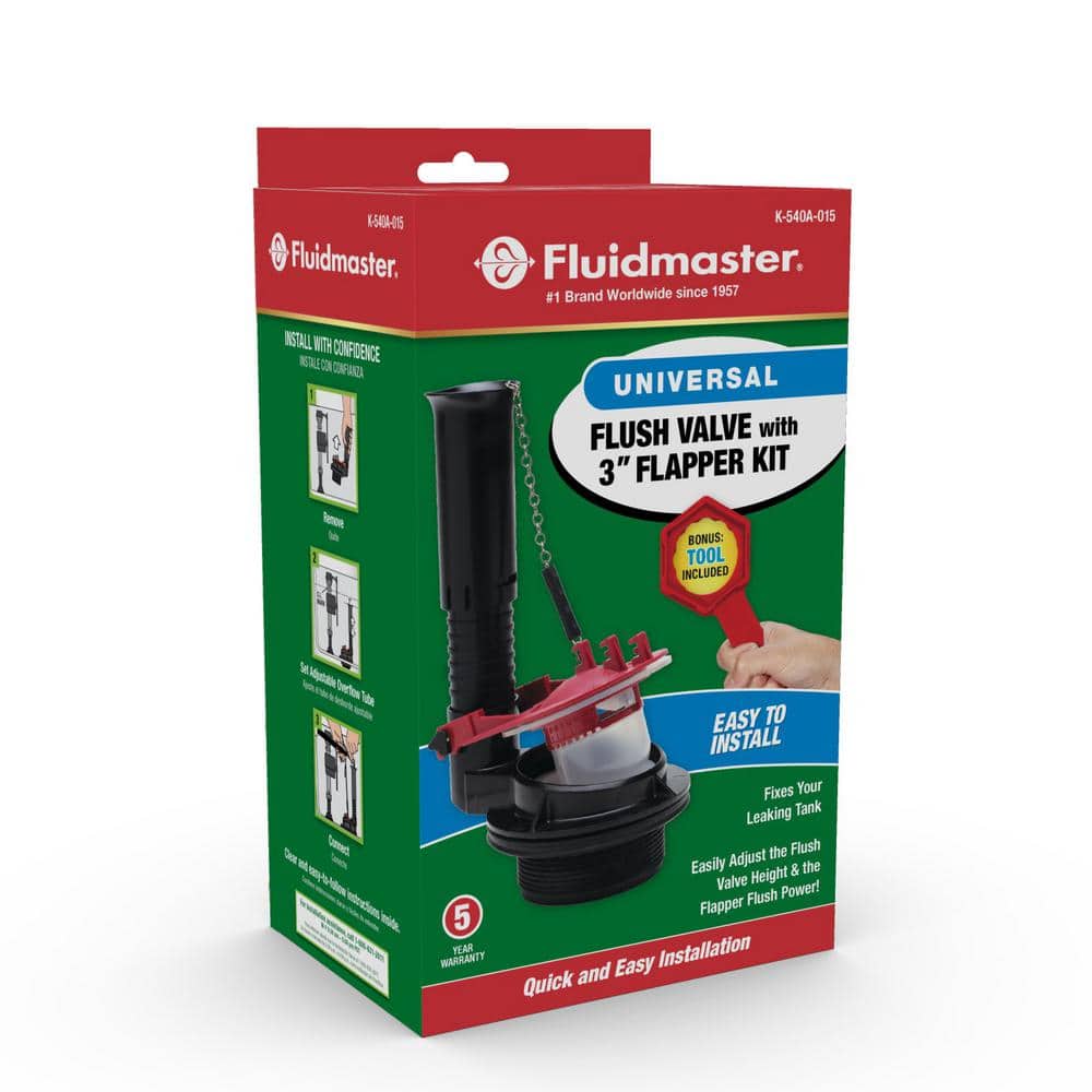 Fluidmaster Universal 3-Inch Toilet Flush Valve Repair Kit with Tool