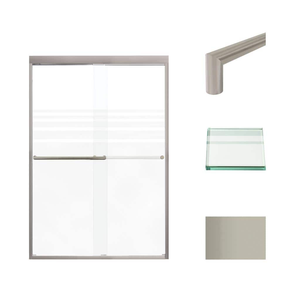 Transolid Frederick 47 in. W x 70 in. H Sliding Semi-Frameless Shower ...