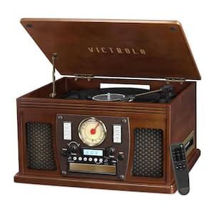 Victrola Wood 8-in-1 Nostalgic Bluetooth Record Player with CD