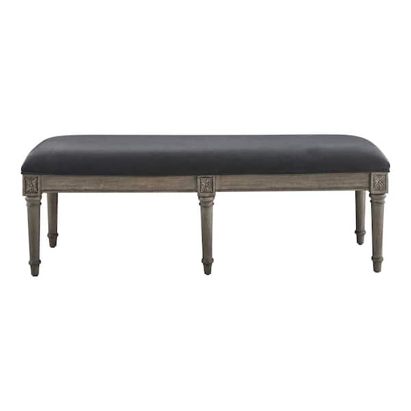 Coaster Alderwood French Grey Bench with Padded Seat (19.5 in. H x 56.25 in. W x 16.5 in. D)