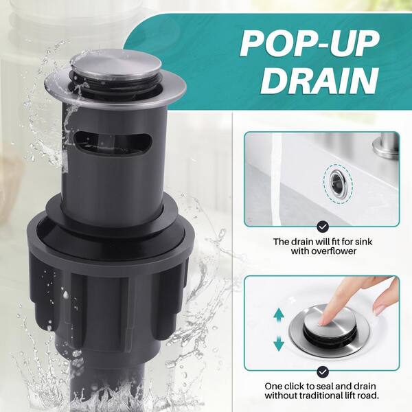 ARCORA 8 in. Widespread 2-Handle 3 Hole Bathroom Faucet with Pop