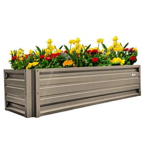 24 inch by 72 inch Rectangle Clay Metal Planter Box