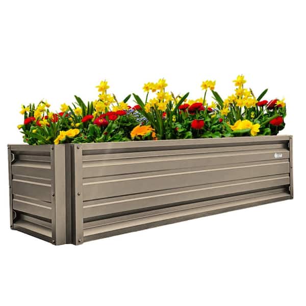 ALL METAL WORKS 24 inch by 72 inch Rectangle Clay Metal Planter Box