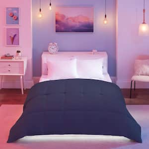 So Fluffy Down Alternative All-Seasons Warmth Bed Comforter, Twin, 68 in. x 90 in., Navy