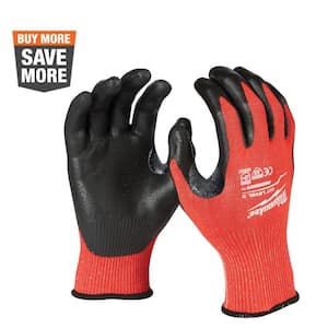 X-Large Red Nitrile Level 3 Cut Resistant Dipped Work Gloves