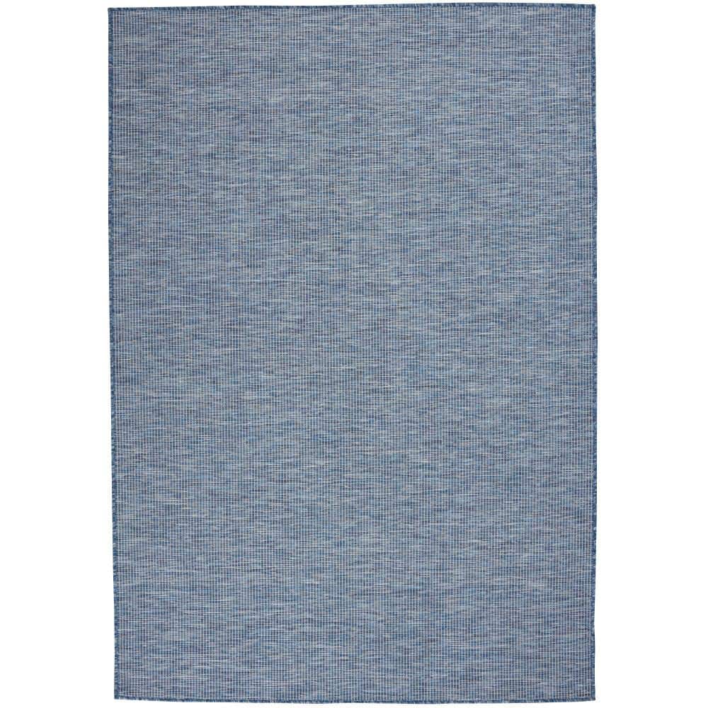 Positano Navy Blue Synthetic 5' x 7' Flatweave Indoor/Outdoor Rug