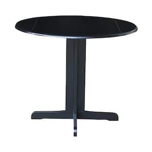 Black Solid Wood Dining Table