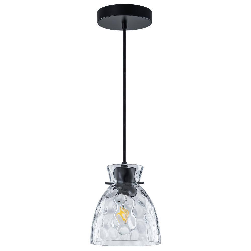 5.9 Inch Modern 1-Light Black Adjustable Pendant Light with Hand-Blown Hammered Glass Shade for Kitchen Island price history on PriceWatchPro