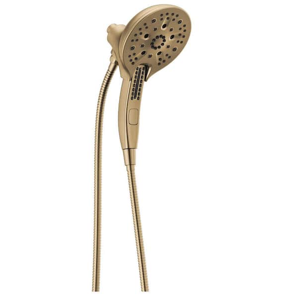 Delta In2ition 5-Spray Patterns 2.5 GPM 6.25 in. Wall Mount Dual Shower Heads in Lumicoat Champagne Bronze