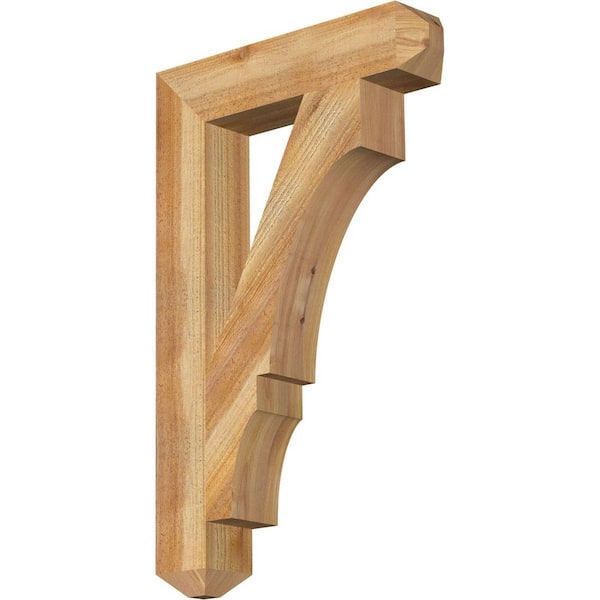 Ekena Millwork 4 in. x 32 in. x 20 in. Western Red Cedar Balboa Craftsman Rough Sawn Bracket