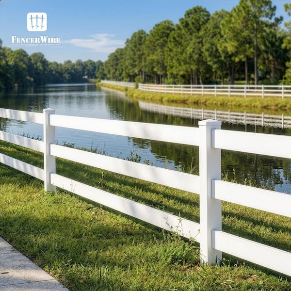 Fencer Wire 5 in. x 5 in. x 6 ft. Vinyl Line Fence Post Set
