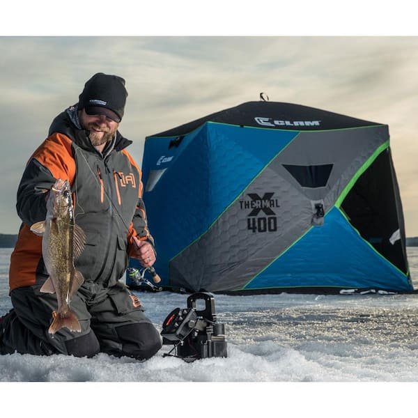 Clam X-400 6-Person Pop Up Ice Fishing Thermal Hub Tent CLAM-14469 - The  Home Depot