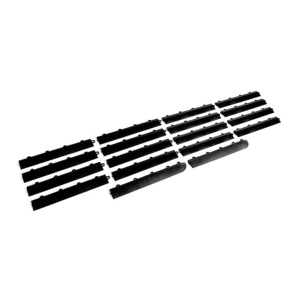 MotorDeck Smooth Black 12 in. x 1.75 in. x 0.5 in. Modular Edge Kit Female (22 Piece, Includes 2 corners) (0.15 sq. ft.)