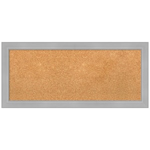 Vista Brushed Nickel 32.62 in. x 14.62 in. Narrow Framed Corkboard Memo Board