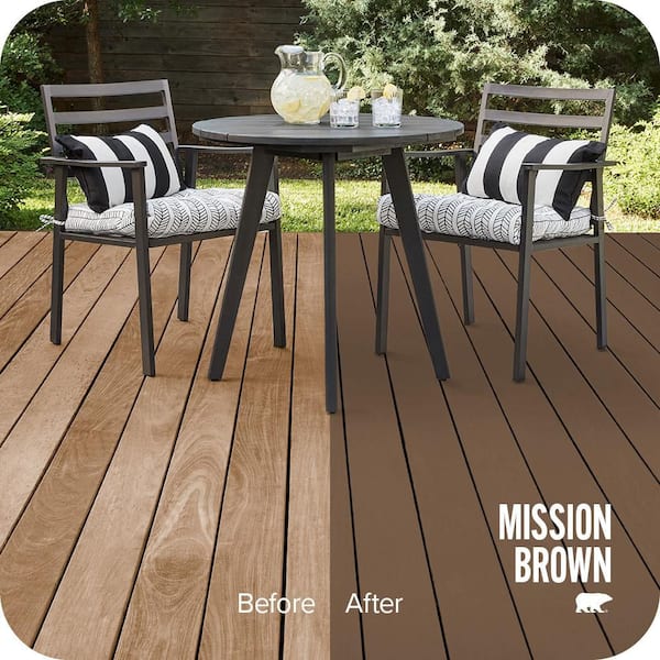 5 gal. #N250-7 Mission Brown Solid Color Waterproofing Exterior Wood Stain