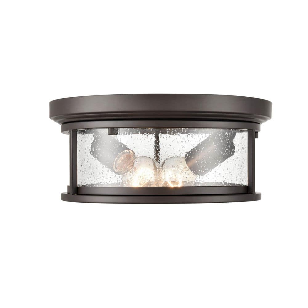 Bresley Contemporary Bronze Glass Outdoor Flush Mount Light