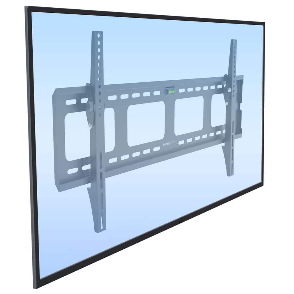 Black Steel Low-Profile Tilting TV Wall Mount for 42-90 inch Screens