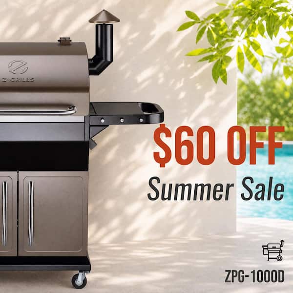 1056 sq. in. Pellet Grill and Smoker in Bronze with Storage Cabinet and Cover