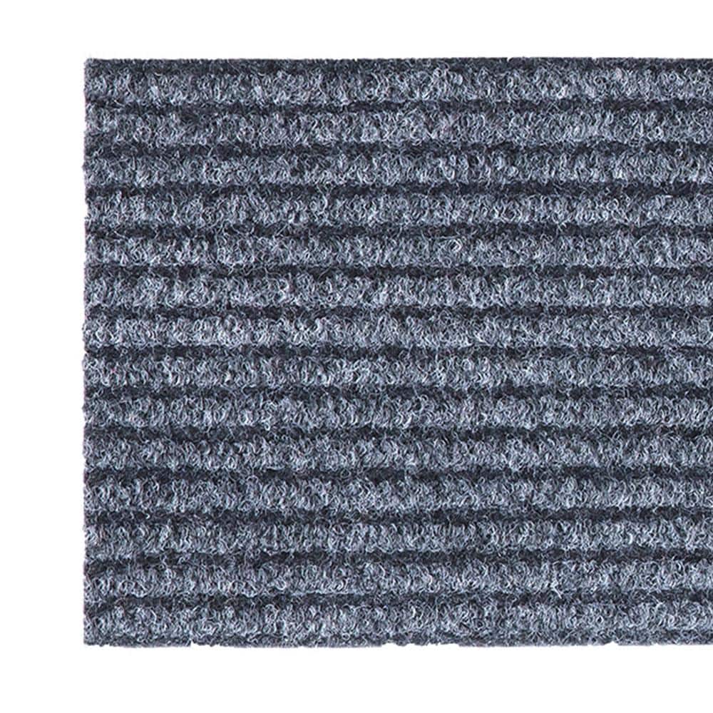 Gray Non-Slip Rubberback Ribbed Stair Treads Set of 7