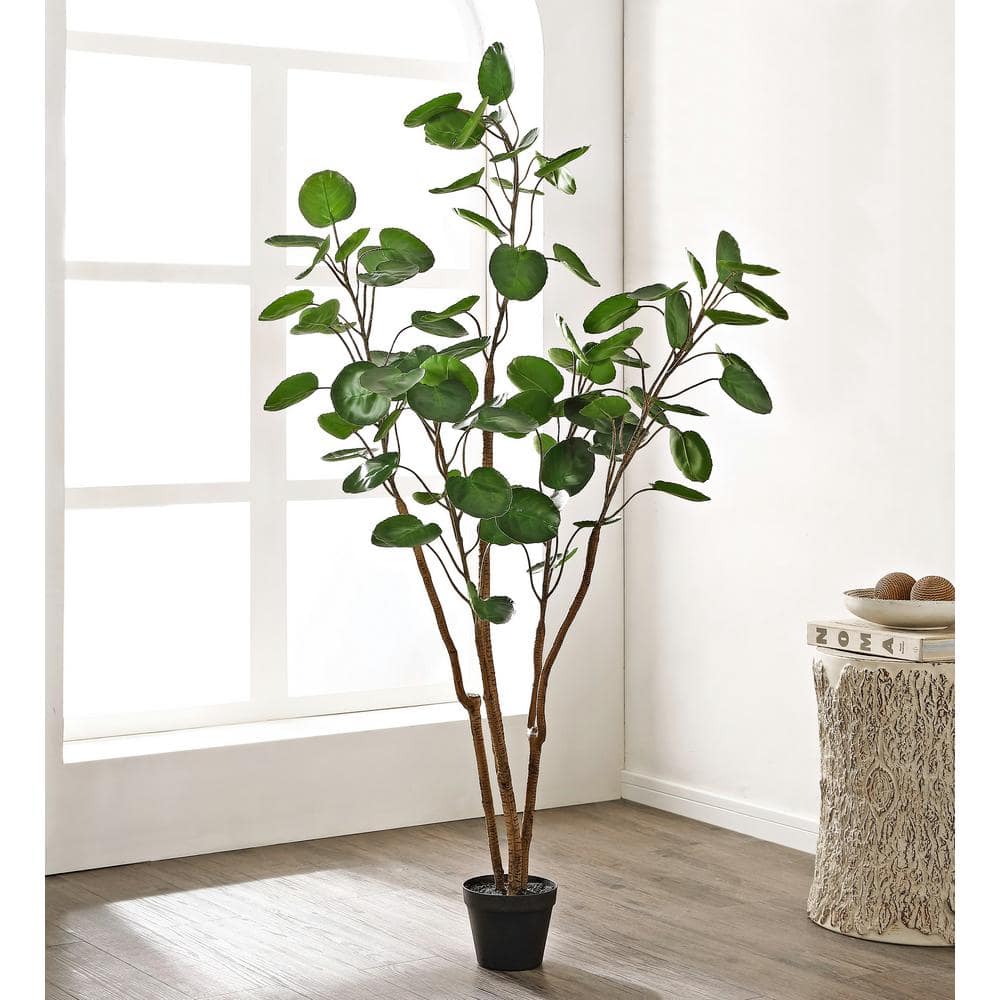 SAFAVIEH Artificial Polyscias Tree 59.0 in. Black Plastic Pot FXP1003A ...