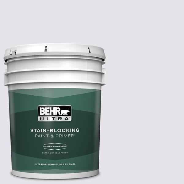 BEHR ULTRA 5 gal. #640A-1 Soft Iris Extra Durable Semi-Gloss Enamel Interior Paint & Primer