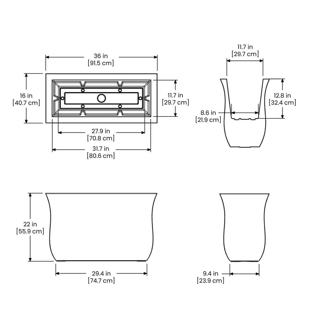 Valencia Espresso 36" Long Polyethylene Outdoor Planter