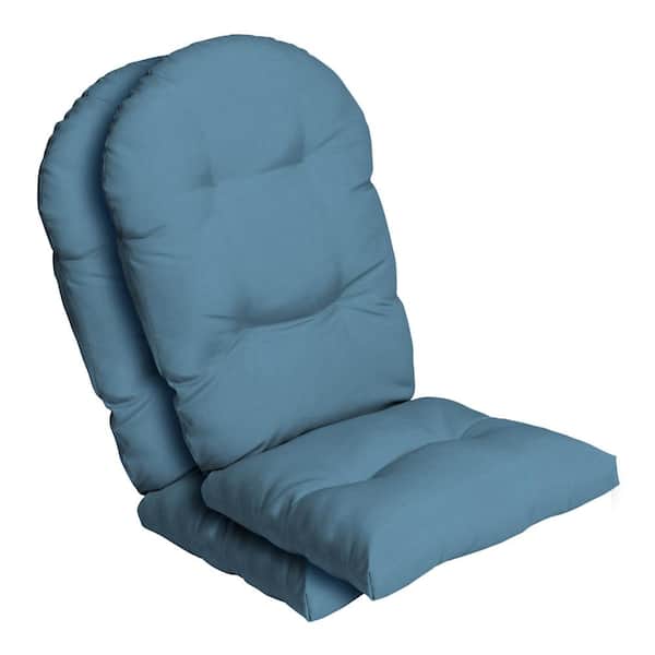 ARDEN 20 in. x 18 in. Outdoor Plush Modern Tufted Adirondack Chair Cushion, French Blue Texture (Set of 2)
