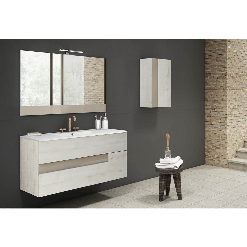 32" Abedul Espresso Modern Wall-Mount Vanity with Ceramic Sink