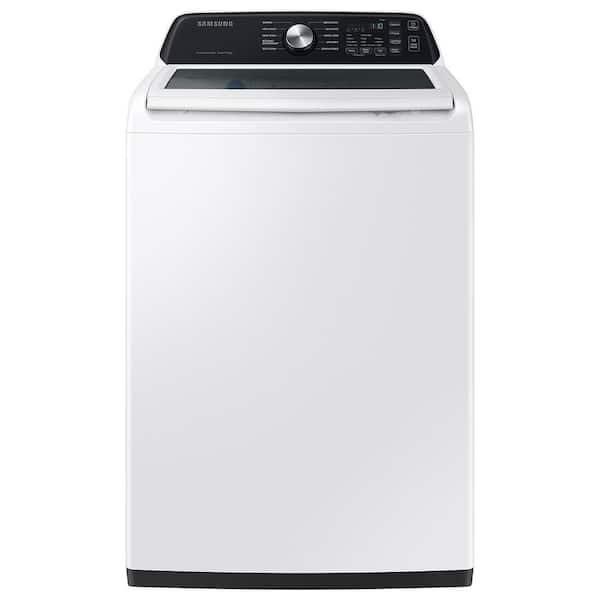 4.7 cu. ft. Large Capacity Top Load Washer in White/Black with Active WaterJet