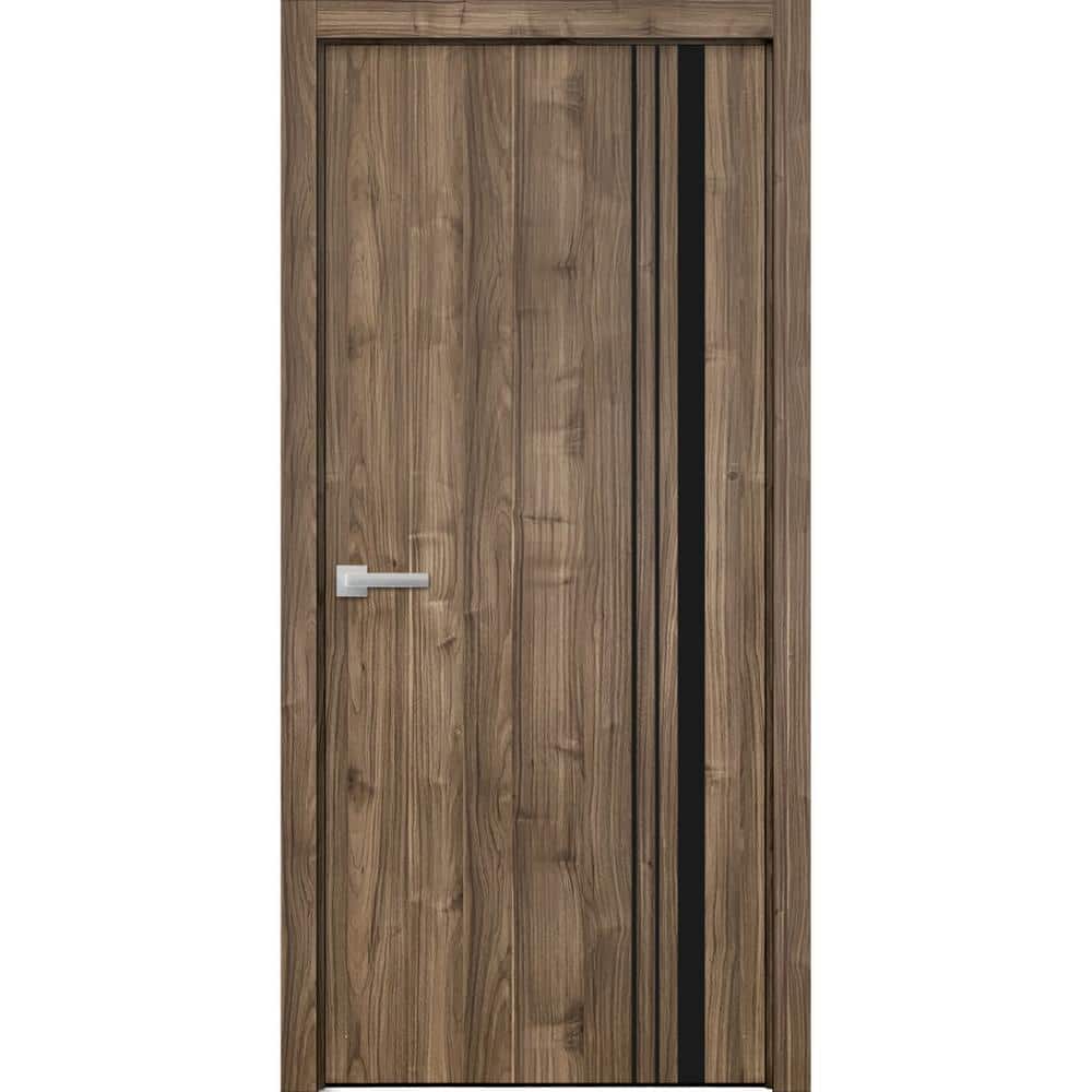 42 in. x 96 in. 1 Panel Walnut Finished Solid Wood with Honeycomb Sliding Door with Hardware price history on PriceWatchPro