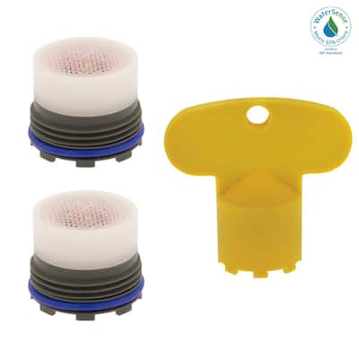M16.5 x 1 PCA Tom Thumb Size 1.2 GPM Cache Water-Saving Aerator with Key (2-Pack)