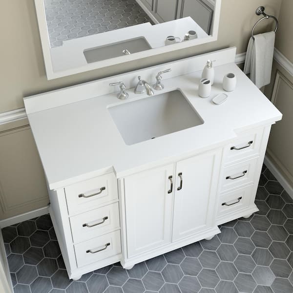 Thomasville Ellamar 48 In W X 20 D, 48 Inch Bathroom Vanity With Top White