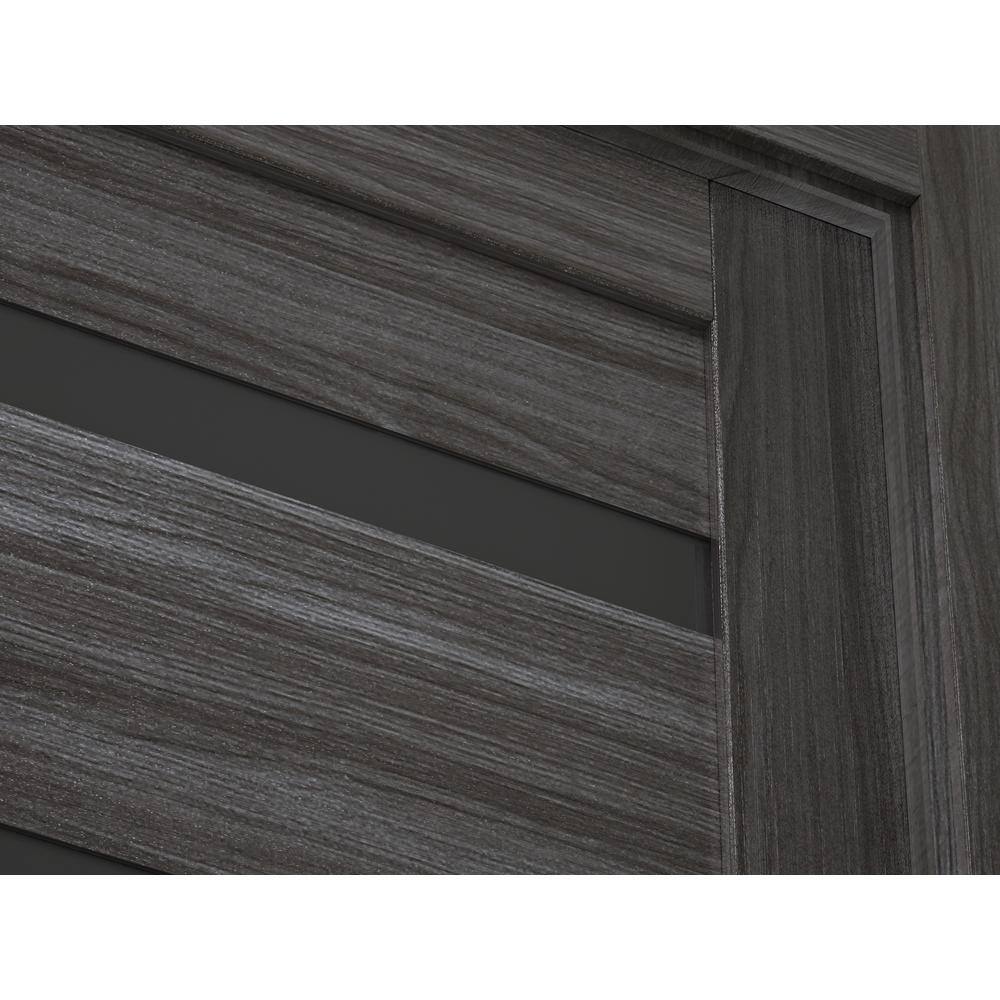 Gray Oak Frosted Glass Solid Core Interior Door Slab
