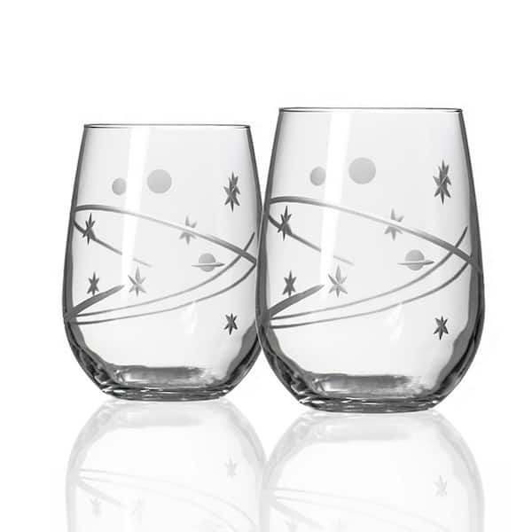 Rolf Glass Dragonfly Stemless Wine Glasses 17 oz. Set of 4
