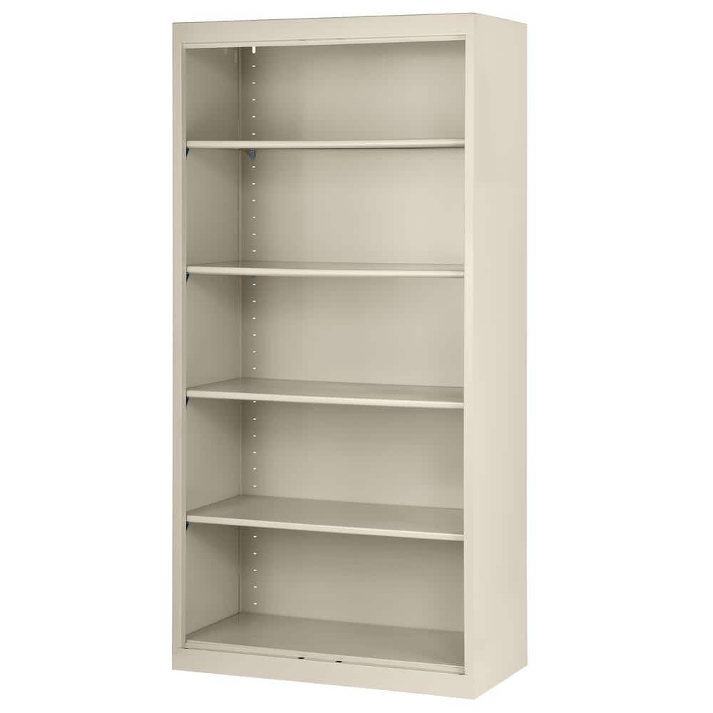 Putty Adjustable Steel 72" Bookcase with Reversible Shelves