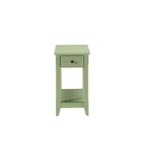 Amelia 13 in. W Pale Green 23 in. H Rectangle Wood End Table
